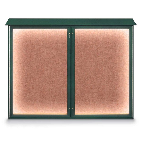 United Visual Products Double Door Enclosed Indoor Letterboard UV1127-BLACK-BARBLU - main